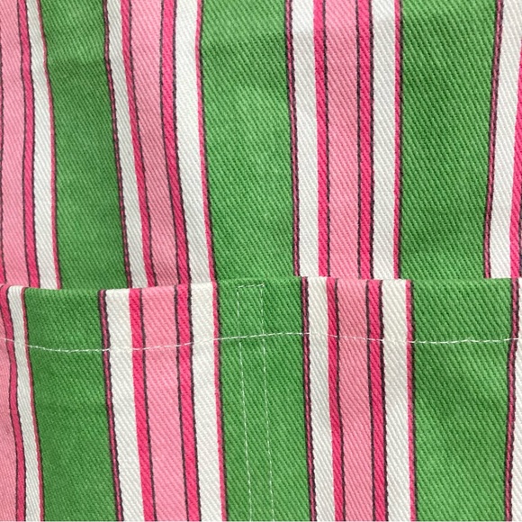 Emi Burke Candy Stripe Pink Green White Child's Apron 25" T x 20" W - Picture 12 of 14